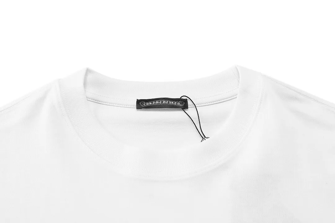 P150 Chrome Hearts 2026 official website new style Sanskrit letter logo on the front and back, same style for men and women, short-sleeved T-shirt ·Customized 300g 100% double yarn pure cotton fabric ·Dyeing 32 counts double-strand thread ·Collar label, hangtag, main mark and three labels complete Color: White Size: XS S M L